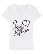 Aspirina saracului Tricou mânecă scurtă guler V Damă Evoker