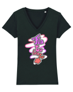 Flatulente Tricou mânecă scurtă guler V Damă Evoker