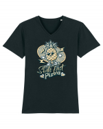 Ananas Amuzant Retro Pizza Skate Skateboarder Tricou mânecă scurtă guler V Bărbat Presenter