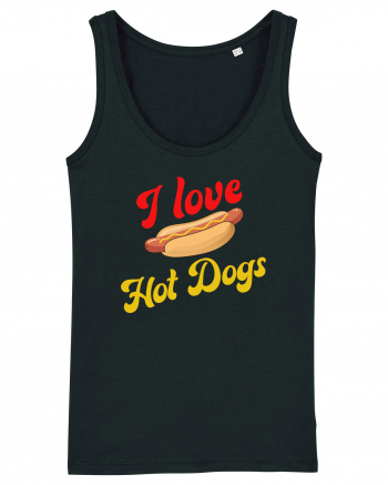 I Love Hot Dogs Black