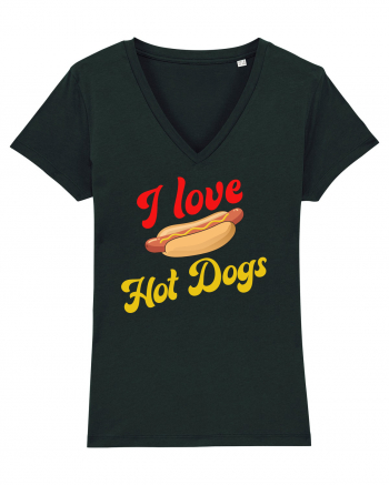 I Love Hot Dogs Black