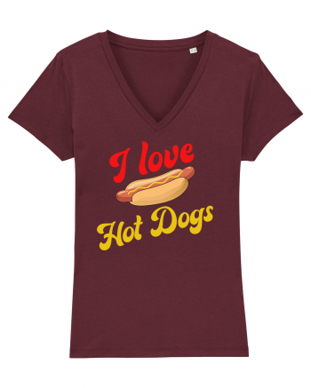 I Love Hot Dogs Burgundy