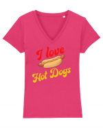 I Love Hot Dogs Tricou mânecă scurtă guler V Damă Evoker