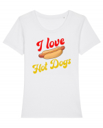 I Love Hot Dogs Tricou mânecă scurtă guler larg fitted Damă Expresser