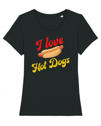 I Love Hot Dogs Black