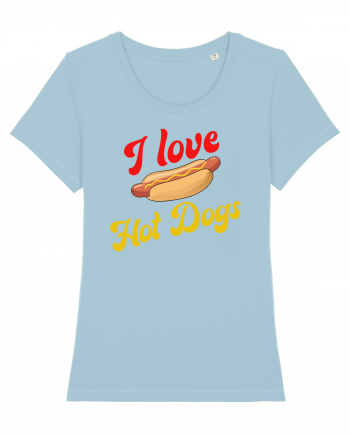 I Love Hot Dogs Sky Blue