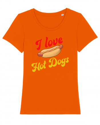 I Love Hot Dogs Bright Orange