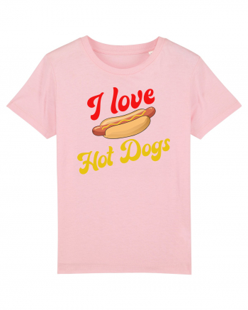 I Love Hot Dogs Cotton Pink