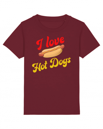 I Love Hot Dogs Burgundy