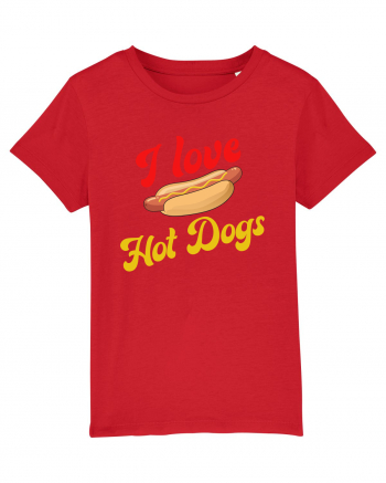 I Love Hot Dogs Red