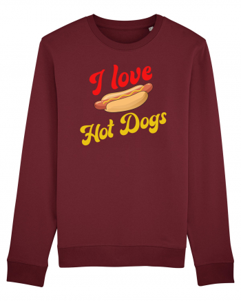 I Love Hot Dogs Burgundy