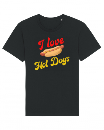 I Love Hot Dogs Black