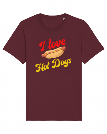 I Love Hot Dogs Burgundy