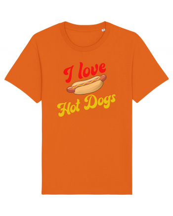 I Love Hot Dogs Bright Orange