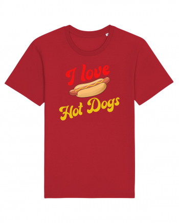 I Love Hot Dogs Red