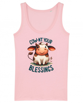 pentru prietenii animalelor - Cow-nt your blessings Cotton Pink