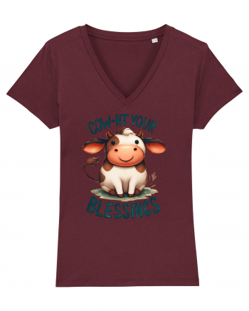 pentru prietenii animalelor - Cow-nt your blessings Burgundy