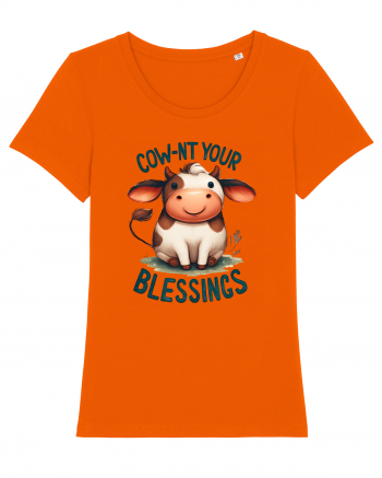 pentru prietenii animalelor - Cow-nt your blessings Bright Orange