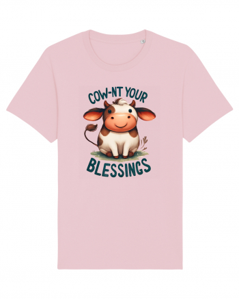 pentru prietenii animalelor - Cow-nt your blessings Cotton Pink