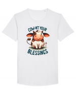 pentru prietenii animalelor - Cow-nt your blessings Tricou mânecă scurtă guler larg Bărbat Skater