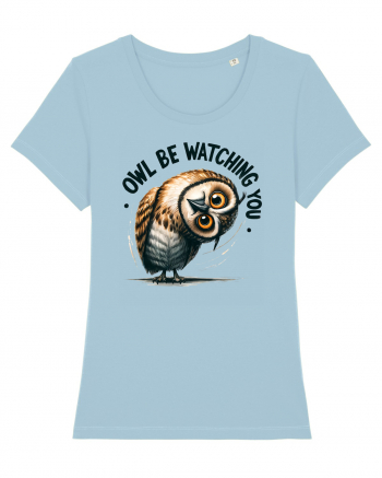 pentru prietenii animalelor - Owl be watching you Sky Blue