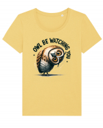 pentru prietenii animalelor - Owl be watching you Tricou mânecă scurtă guler larg fitted Damă Expresser