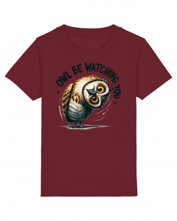 pentru prietenii animalelor - Owl be watching you Burgundy