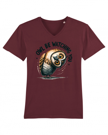 pentru prietenii animalelor - Owl be watching you Burgundy