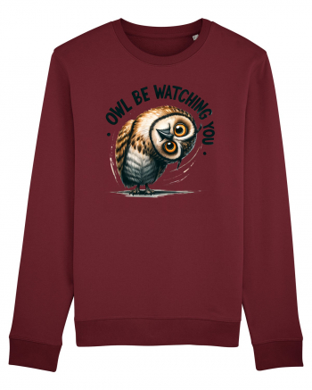 pentru prietenii animalelor - Owl be watching you Burgundy