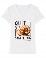 pentru prietenii animalelor - Quit snailing around Tricou mânecă scurtă guler V Damă Evoker