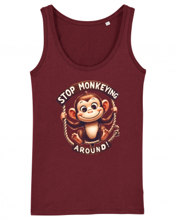 pentru prietenii animalelor - Stop monkeying around Burgundy