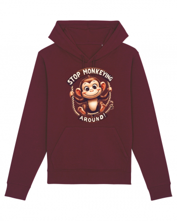 pentru prietenii animalelor - Stop monkeying around Burgundy