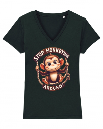 pentru prietenii animalelor - Stop monkeying around Black