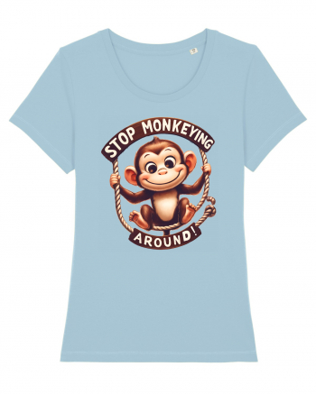 pentru prietenii animalelor - Stop monkeying around Sky Blue