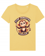 pentru prietenii animalelor - Stop monkeying around Tricou mânecă scurtă guler larg fitted Damă Expresser