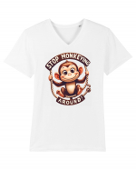 pentru prietenii animalelor - Stop monkeying around Tricou mânecă scurtă guler V Bărbat Presenter