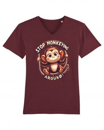 pentru prietenii animalelor - Stop monkeying around Burgundy