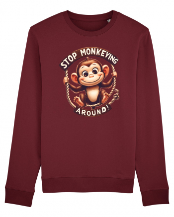 pentru prietenii animalelor - Stop monkeying around Burgundy