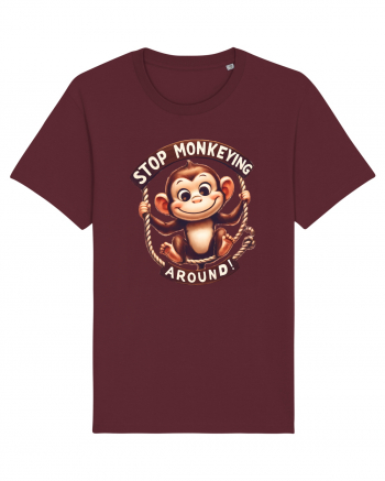 pentru prietenii animalelor - Stop monkeying around Burgundy