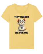 pentru prietenii animalelor - Tiny reader, big dreams Tricou mânecă scurtă guler larg fitted Damă Expresser