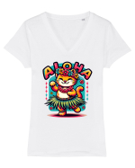 cu pisici in vacanță - Aloha Tricou mânecă scurtă guler V Damă Evoker