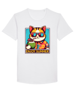 cu pisici in vacanță - Enjoy summer Tricou mânecă scurtă guler larg Bărbat Skater