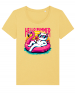 cu pisici in vacanță - Hello summer v2 Tricou mânecă scurtă guler larg fitted Damă Expresser