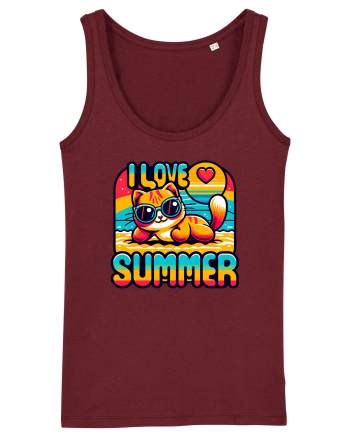 cu pisici in vacanță - I love summer Burgundy