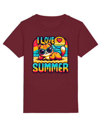 cu pisici in vacanță - I love summer Burgundy