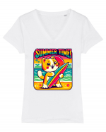 cu pisici in vacanță - Summer time Tricou mânecă scurtă guler V Damă Evoker