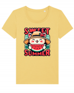 cu pisici in vacanță - Sweet summer Tricou mânecă scurtă guler larg fitted Damă Expresser