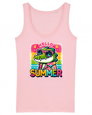 Hello summer - Crocodilul in vacanță Cotton Pink