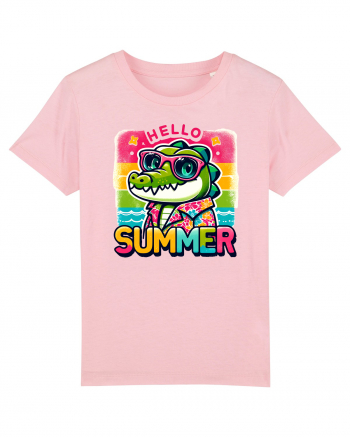 Hello summer - Crocodilul in vacanță Cotton Pink