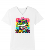 Hello summer - Crocodilul in vacanță Tricou mânecă scurtă guler V Bărbat Presenter